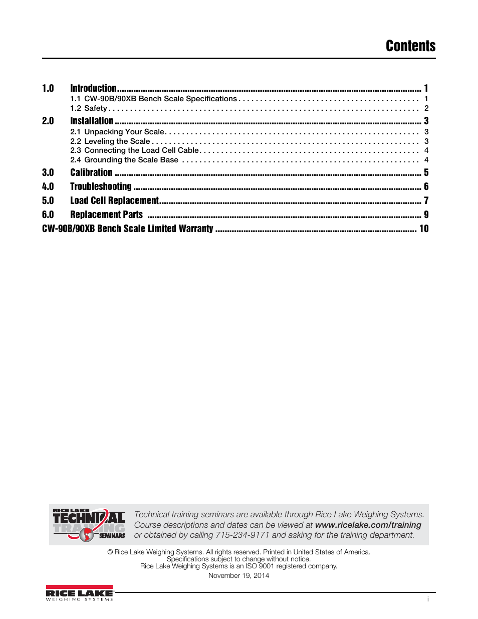 Rice Lake CW-90X Base User Manual | Page 3 / 16