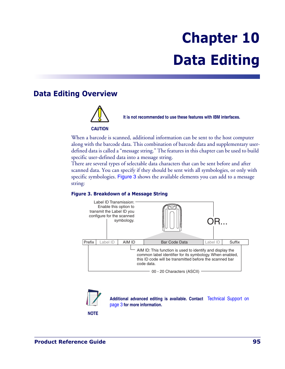 Data editing, Data editing overview, Chapter 10. data editing | Chapter 10, data editing, Chapter 10 data editing | Rice Lake Datalogic PowerScan PD7100 Series Laser Scanner User Manual | Page 103 / 324