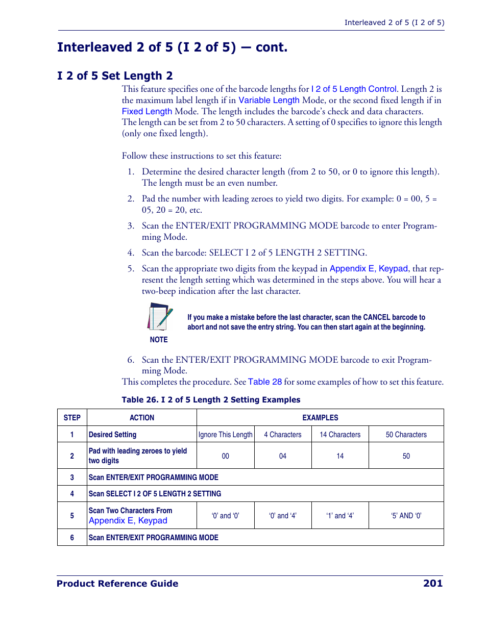 I 2 of 5 set length 2, Interleaved 2 of 5 (i 2 of 5) — cont | Rice Lake Datalogic PowerScan PD7100 Series Laser Scanner User Manual | Page 209 / 324