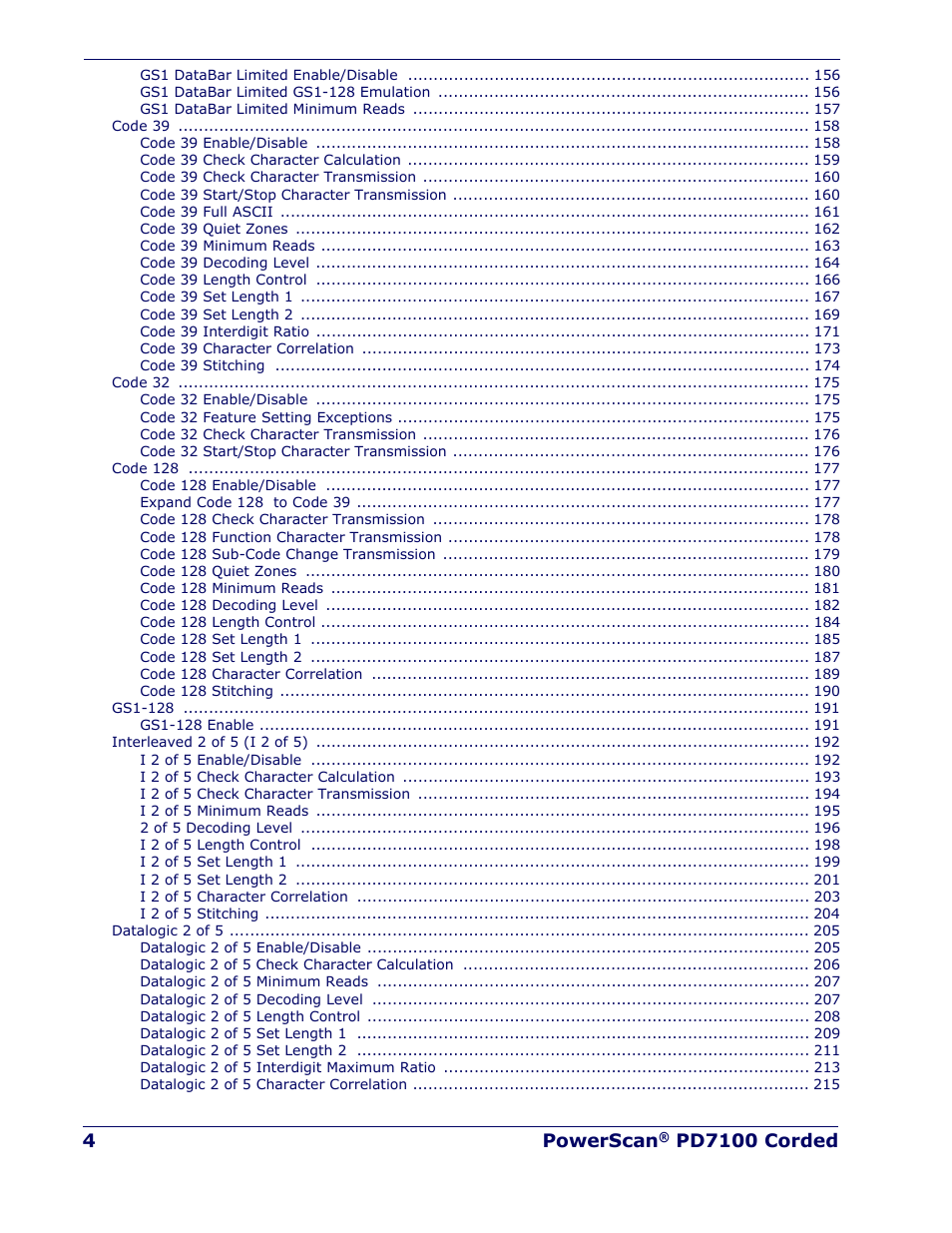 Rice Lake Datalogic PowerScan PD7100 Series Laser Scanner User Manual | Page 6 / 324