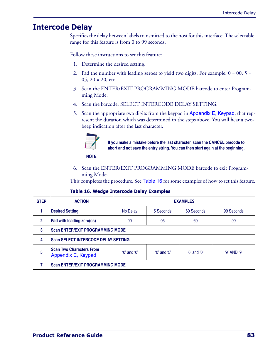 Intercode delay | Rice Lake Datalogic PowerScan PD7100 Series Laser Scanner User Manual | Page 91 / 324