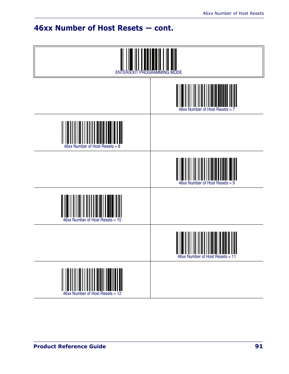 46xx number of host resets — cont | Rice Lake Datalogic PowerScan PD7100 Series Laser Scanner User Manual | Page 99 / 324