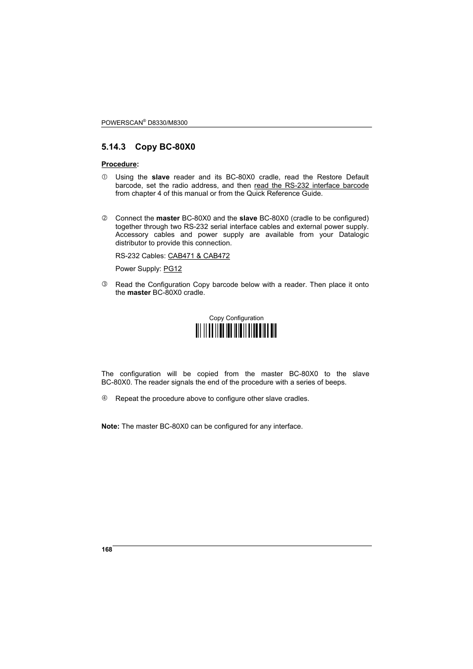 3 copy bc-80x0, Copy bc-80x0, Ì$+zz3$-9î | Rice Lake Datalogic PowerScan RF 8000 Series Laser Scanner User Manual | Page 176 / 212