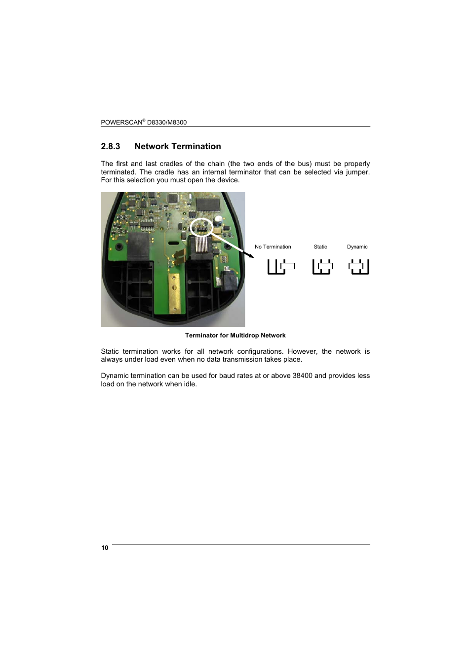 3 network termination, Network termination | Rice Lake Datalogic PowerScan RF 8000 Series Laser Scanner User Manual | Page 18 / 212