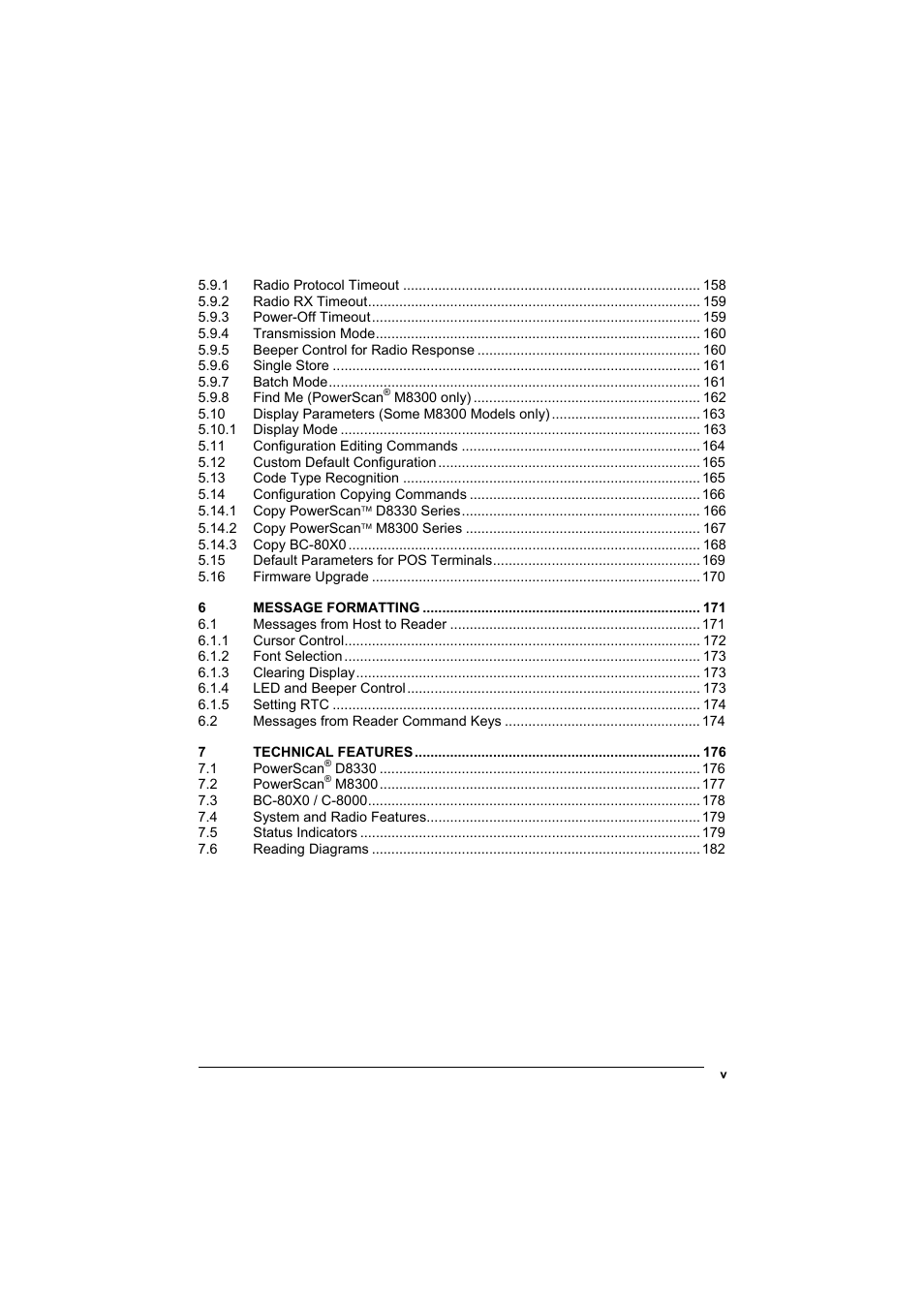 Rice Lake Datalogic PowerScan RF 8000 Series Laser Scanner User Manual | Page 5 / 212