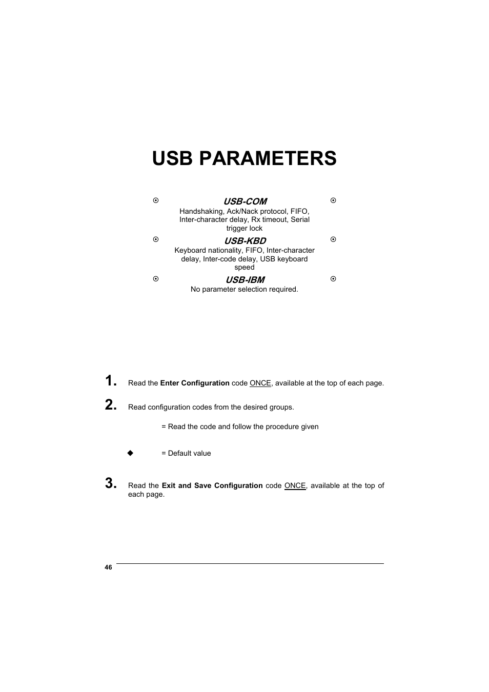 Usb parameters | Rice Lake Datalogic PowerScan RF 8000 Series Laser Scanner User Manual | Page 54 / 212