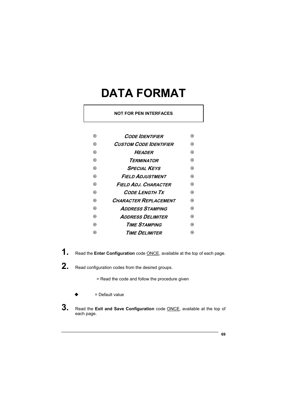 Data format | Rice Lake Datalogic PowerScan RF 8000 Series Laser Scanner User Manual | Page 77 / 212