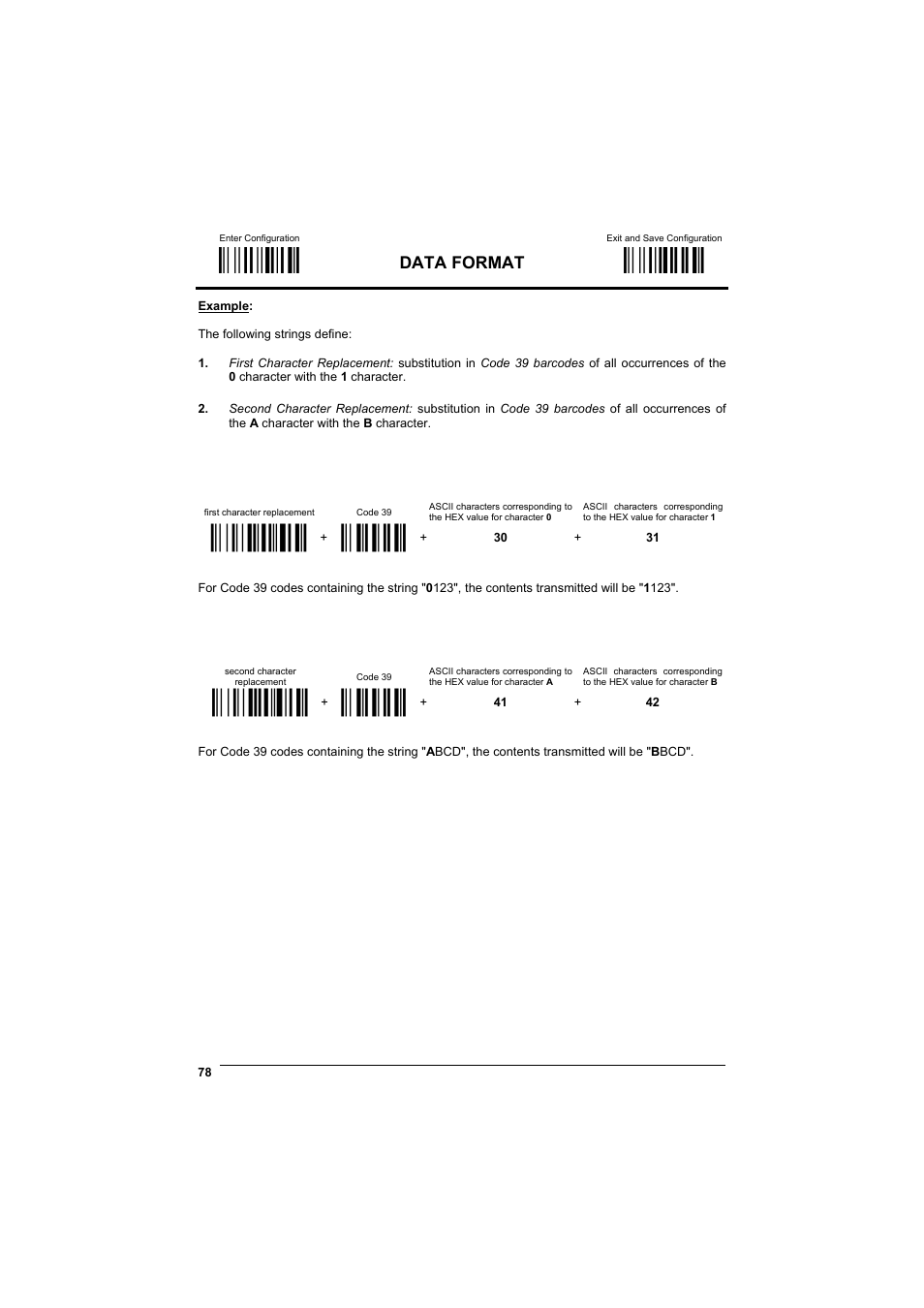 М$+;о, М$-?о, Ìeo1pî | Ìvwî, Ìeo2sî, Data format | Rice Lake Datalogic PowerScan RF 8000 Series Laser Scanner User Manual | Page 86 / 212