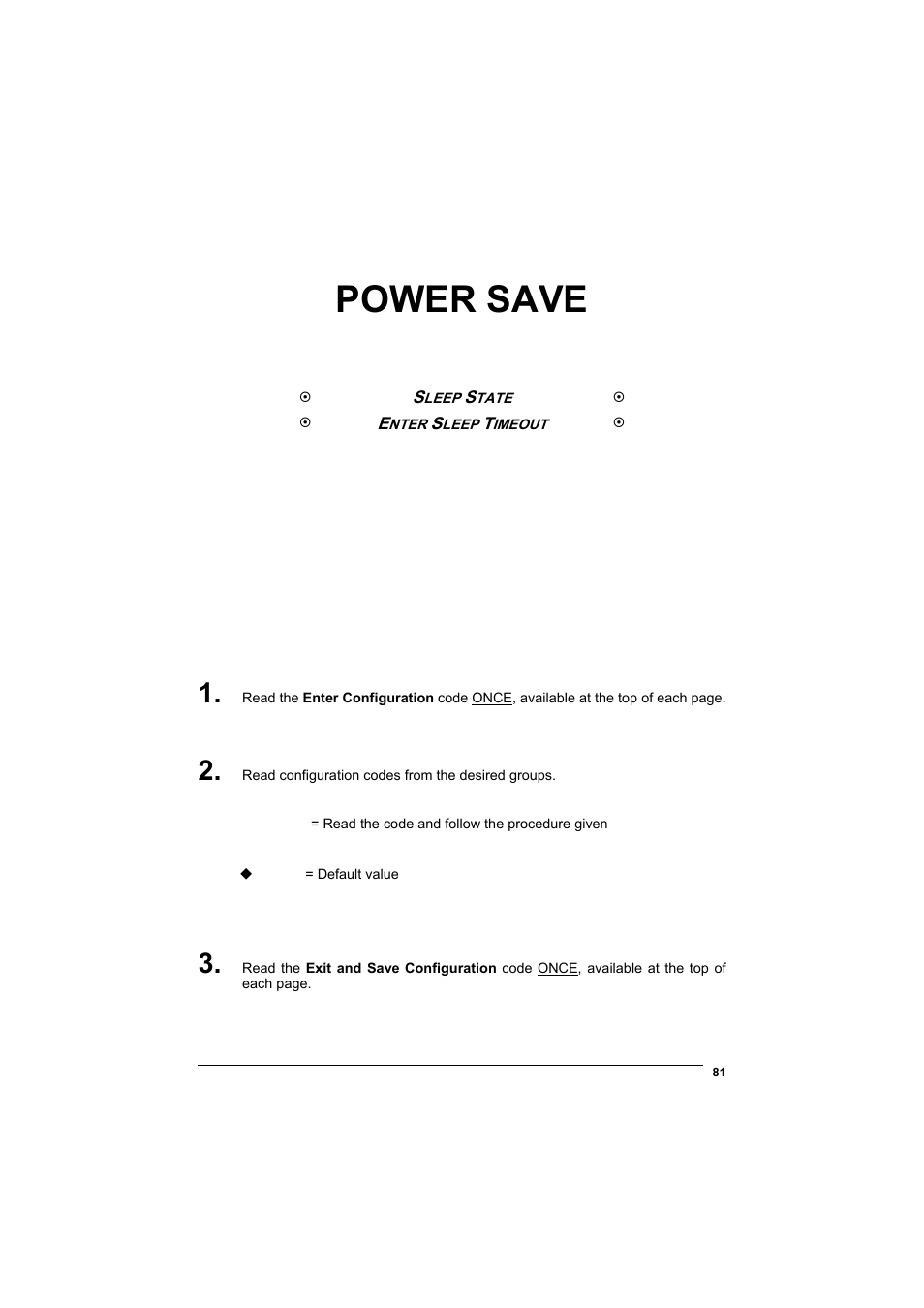 Power save | Rice Lake Datalogic PowerScan RF 8000 Series Laser Scanner User Manual | Page 89 / 212