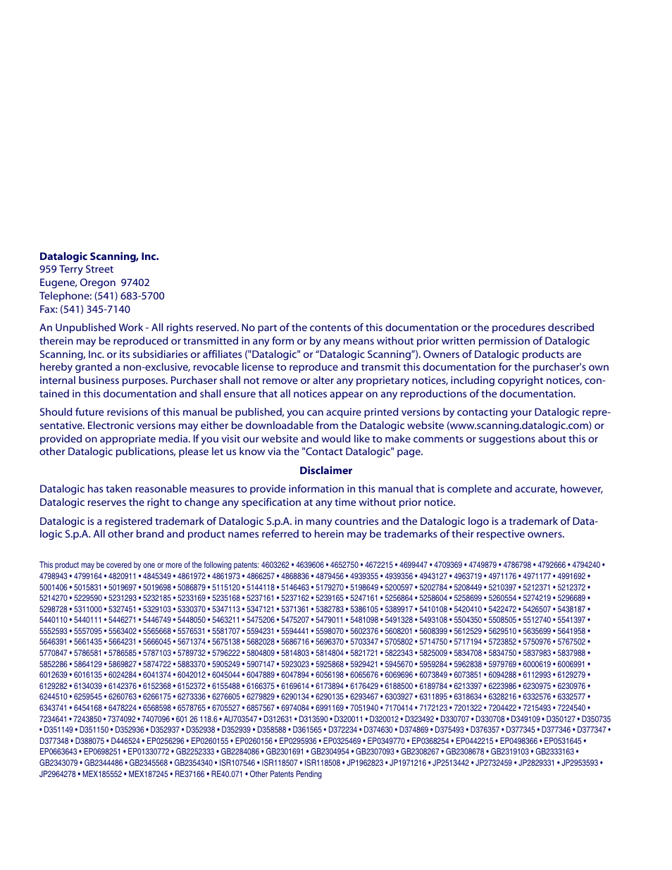 Rice Lake Datalogic QuickScan QD2100 Linear Imager Hand-held Scanner User Manual | Page 2 / 320