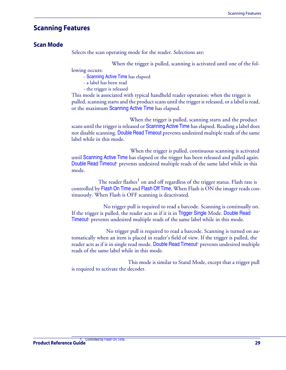 Scanning features, Scan mode | Rice Lake Datalogic QuickScan QD2100 Linear Imager Hand-held Scanner User Manual | Page 37 / 320