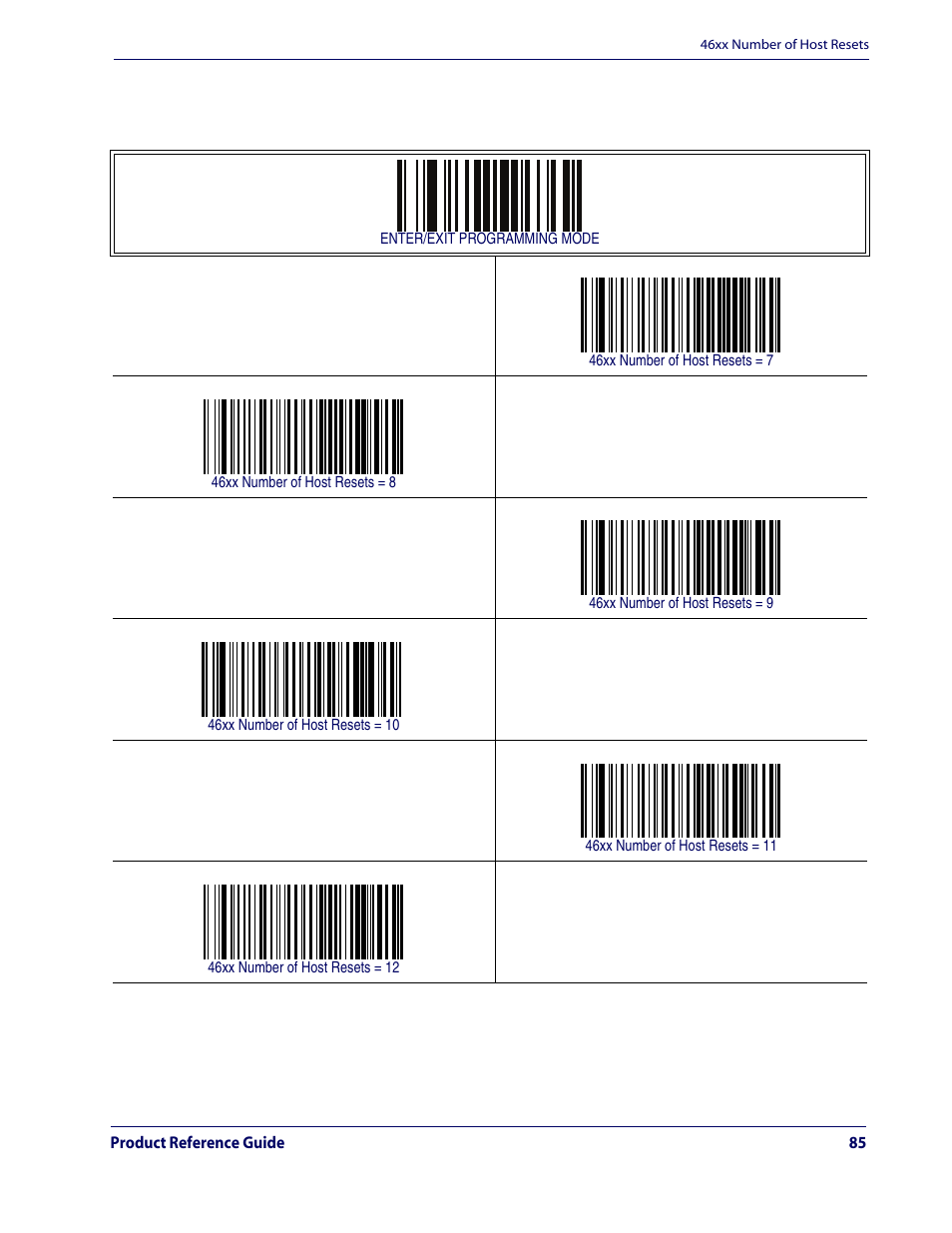 46xx number of host resets — cont | Rice Lake Datalogic QuickScan QD2100 Linear Imager Hand-held Scanner User Manual | Page 93 / 320