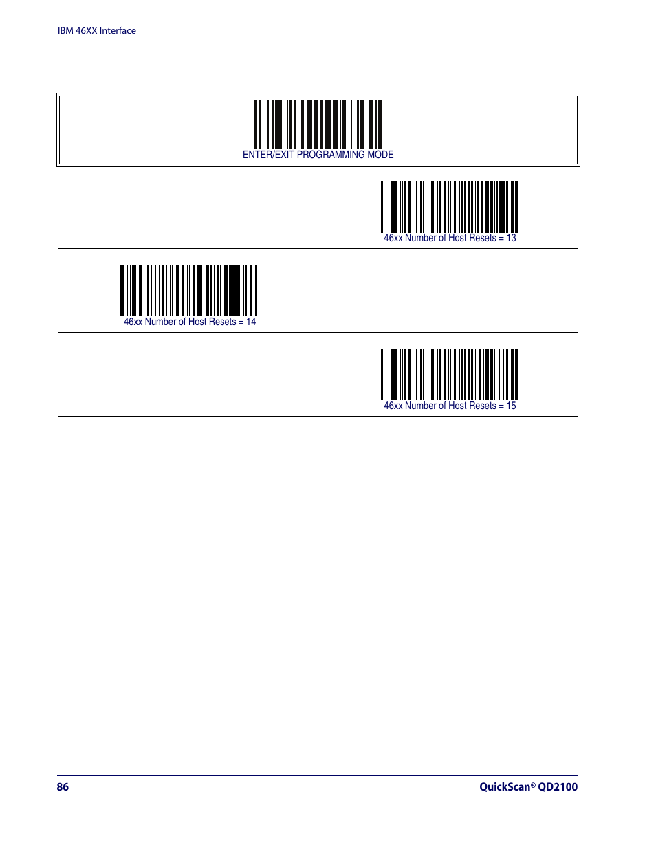 46xx number of host resets — cont | Rice Lake Datalogic QuickScan QD2100 Linear Imager Hand-held Scanner User Manual | Page 94 / 320