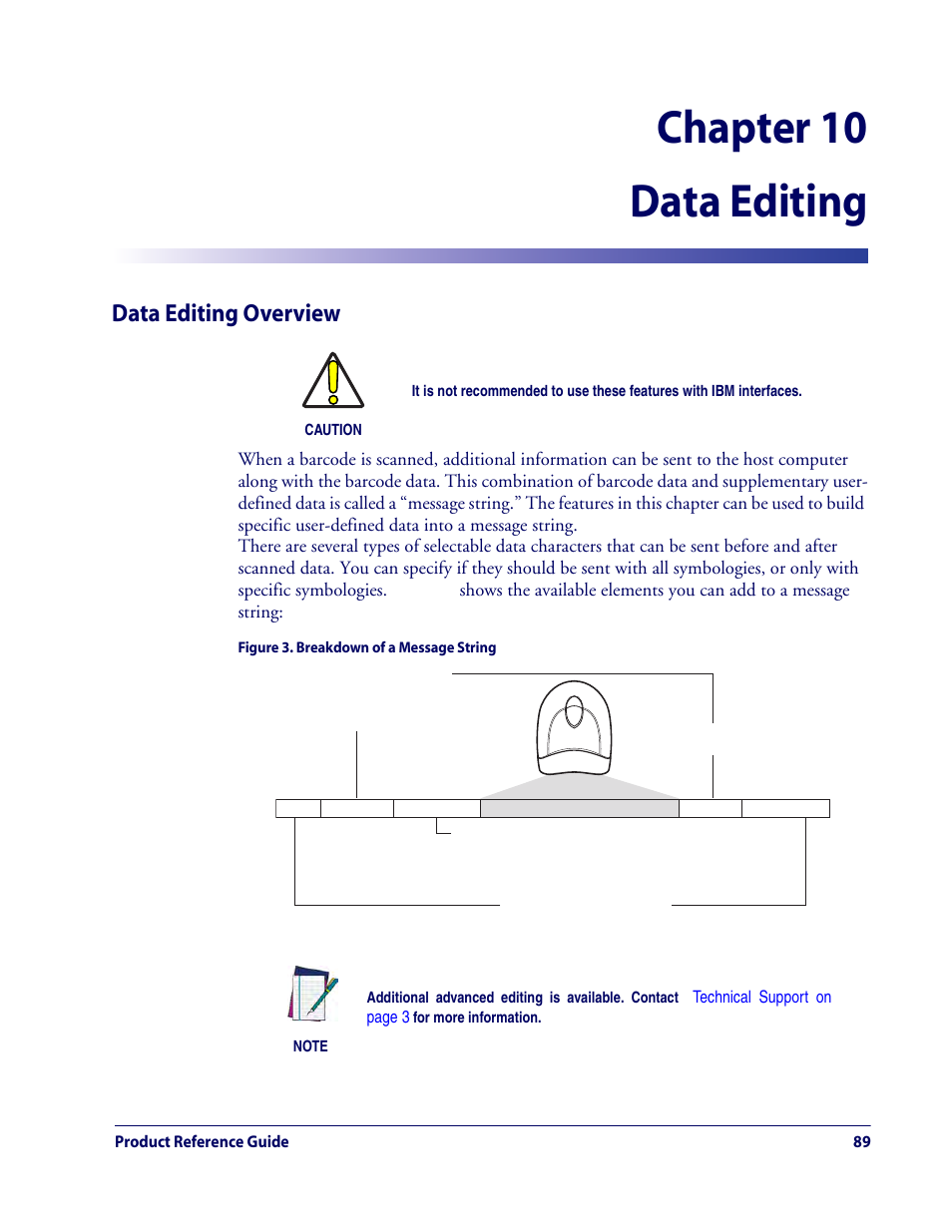 Data editing, Data editing overview, Chapter 10. data editing | Chapter 10, data editing, Chapter 10 data editing | Rice Lake Datalogic QuickScan QD2100 Linear Imager Hand-held Scanner User Manual | Page 97 / 320