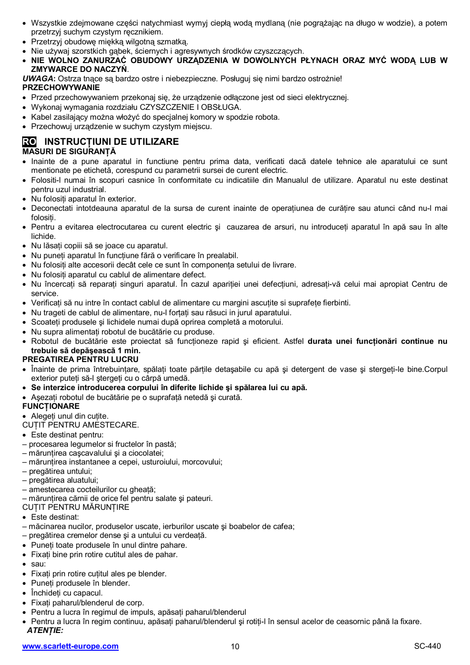 Scarlett SC-440 User Manual | Page 10 / 22