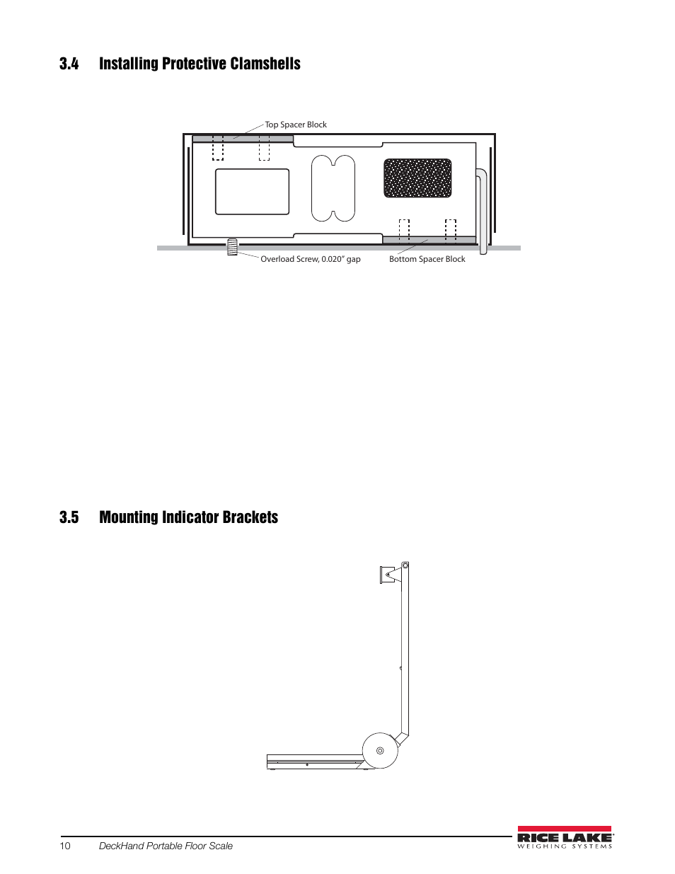 4 installing protective clamshells, 5 mounting indicator brackets | Rice Lake DeckHand/DeckHand Rough-n-Ready System User Manual | Page 14 / 22