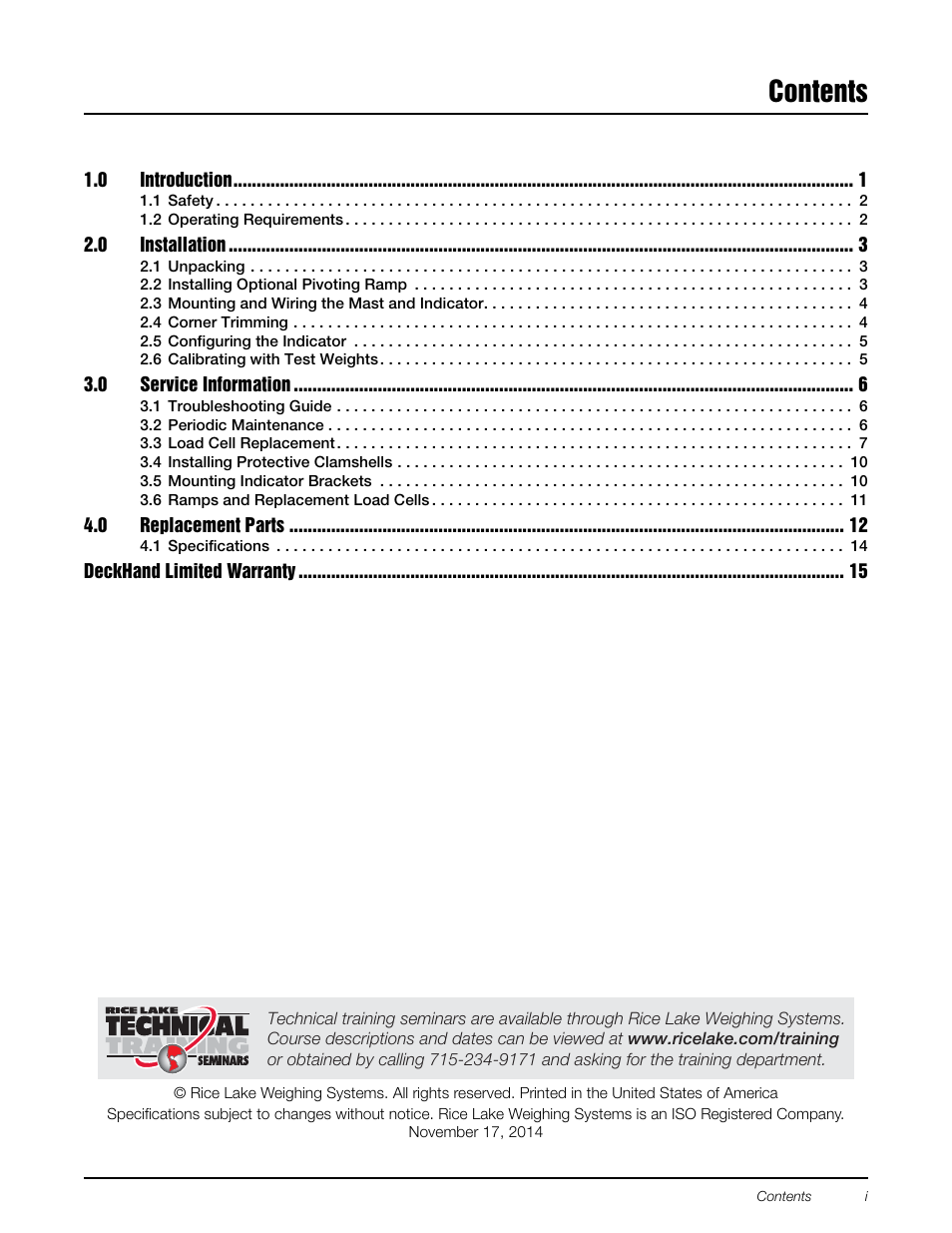 Rice Lake DeckHand/DeckHand Rough-n-Ready System User Manual | Page 3 / 22