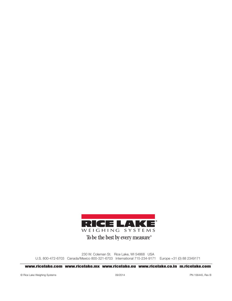 Rice Lake Dialysis Scale - SD-1150-WP User Manual | Page 38 / 38