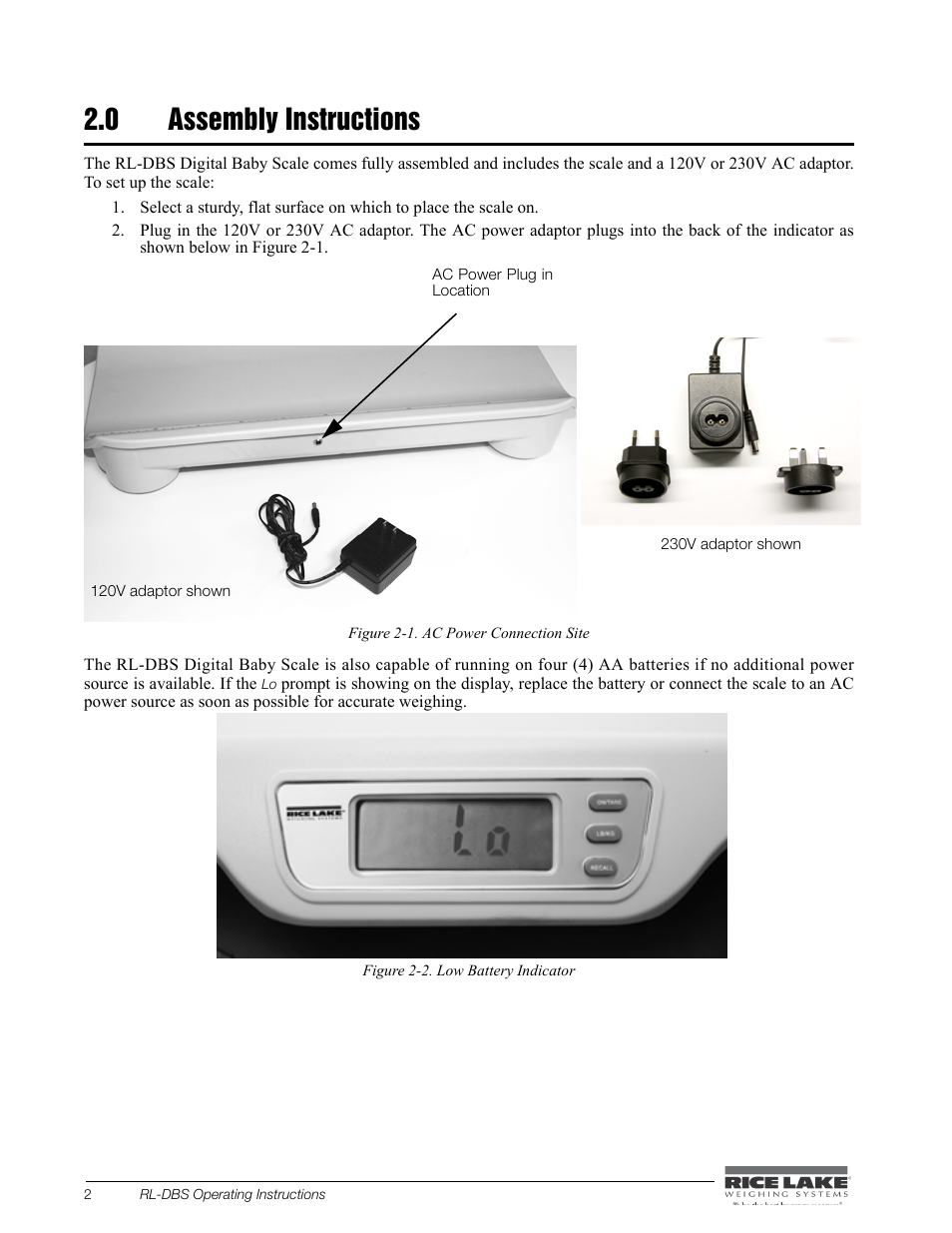 0 assembly instructions | Rice Lake Digital Baby Scale (RL-DBS) - Operating Instructions User Manual | Page 6 / 14