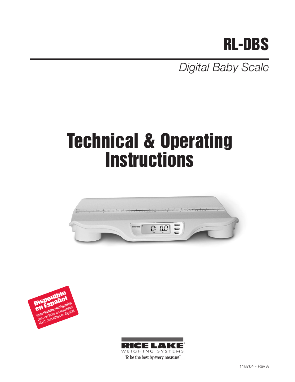 Rice Lake Digital Baby Scale (RL-DBS) - Technical and Operating Instructions User Manual | 14 pages