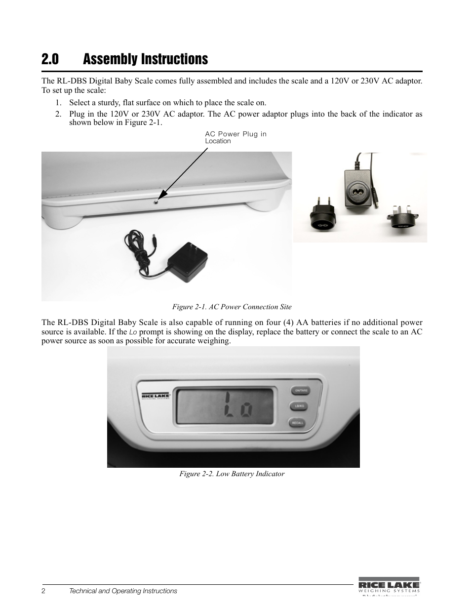 0 assembly instructions | Rice Lake Digital Baby Scale (RL-DBS) - Technical and Operating Instructions User Manual | Page 6 / 14