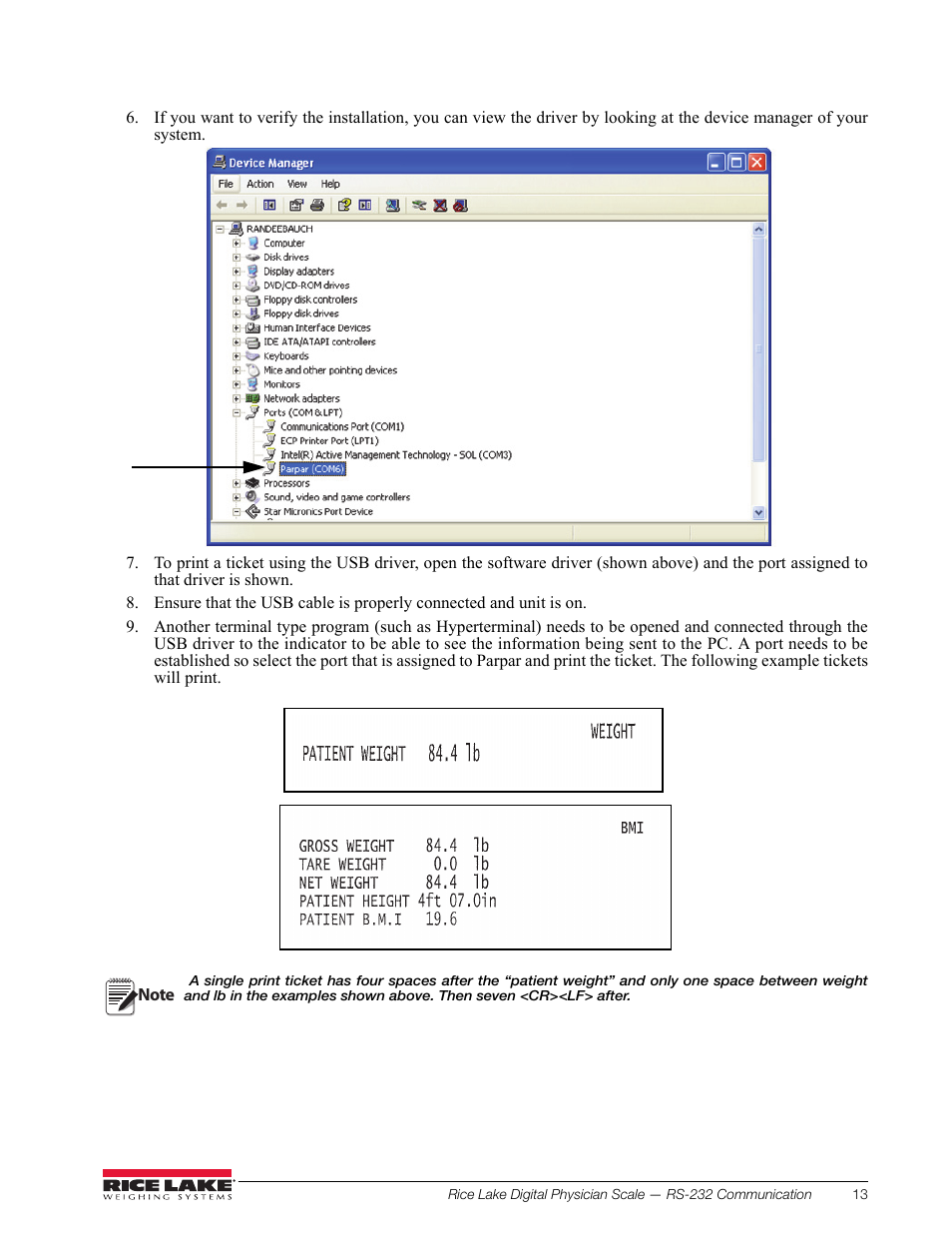 Rice Lake RL150-10-5 Digital Physician Scale Operation Instructions User Manual | Page 17 / 24