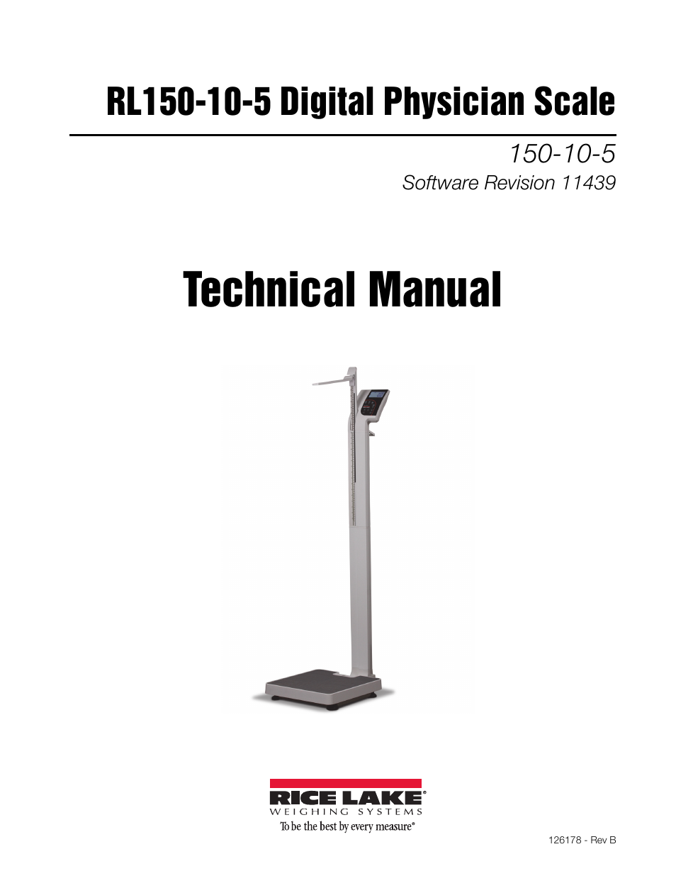 Rice Lake RL150-10-5 Digital Physician Scale Technical & Operating Instructions User Manual | 34 pages