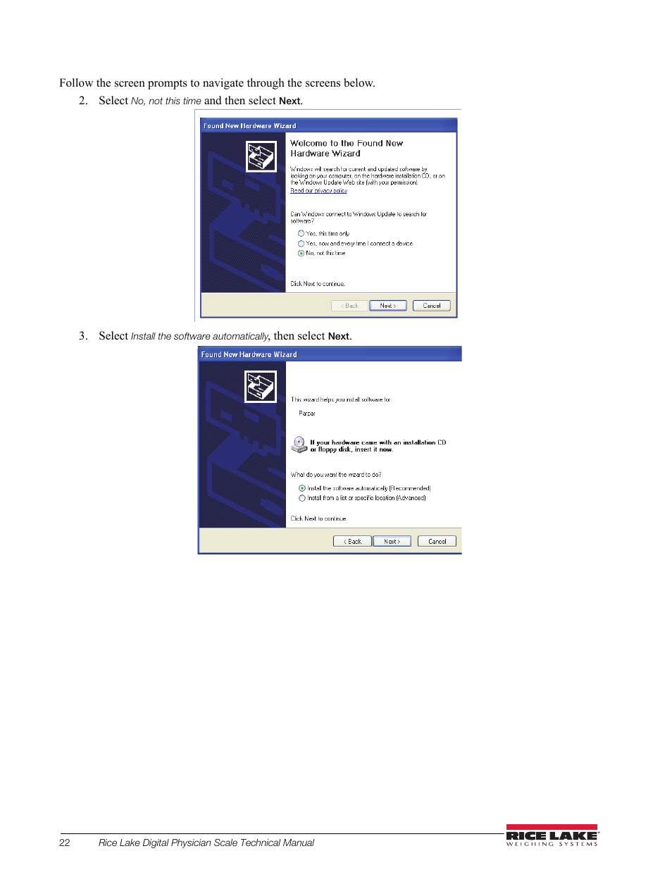 Rice Lake RL150-10-5 Digital Physician Scale Technical & Operating Instructions User Manual | Page 26 / 34