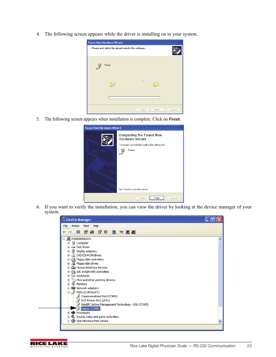 Rice Lake RL150-10-5 Digital Physician Scale Technical & Operating Instructions User Manual | Page 27 / 34