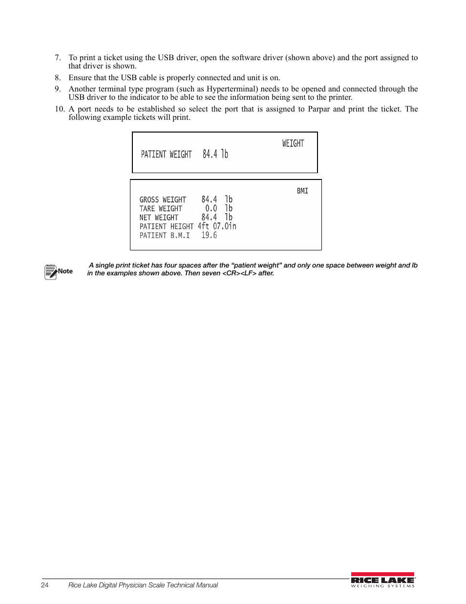 Rice Lake RL150-10-5 Digital Physician Scale Technical & Operating Instructions User Manual | Page 28 / 34