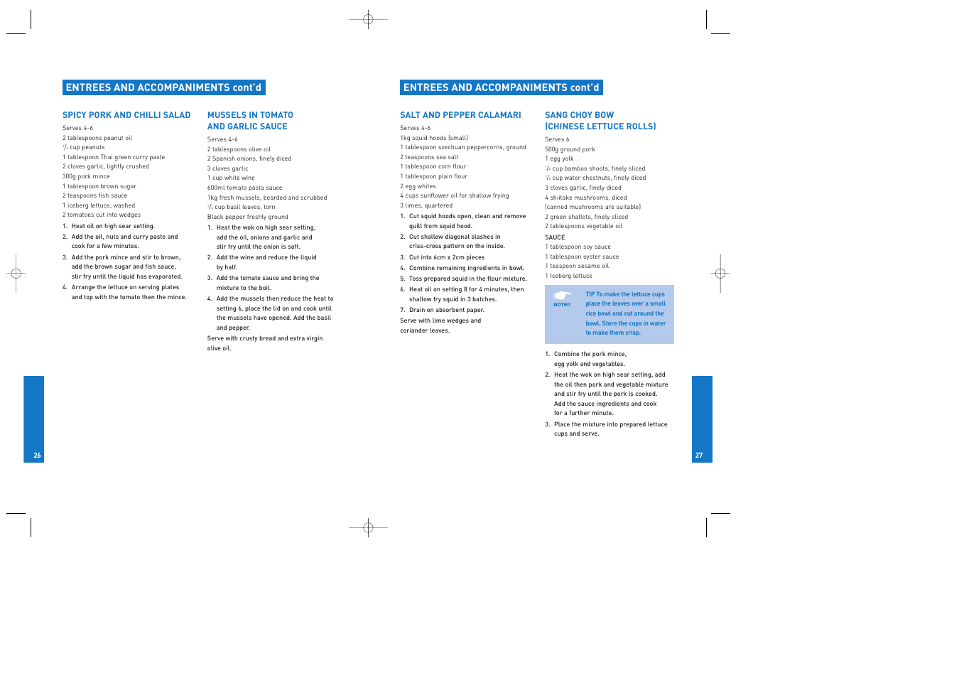 Entrees and accompaniments cont’d | Breville EW40 User Manual | Page 14 / 22