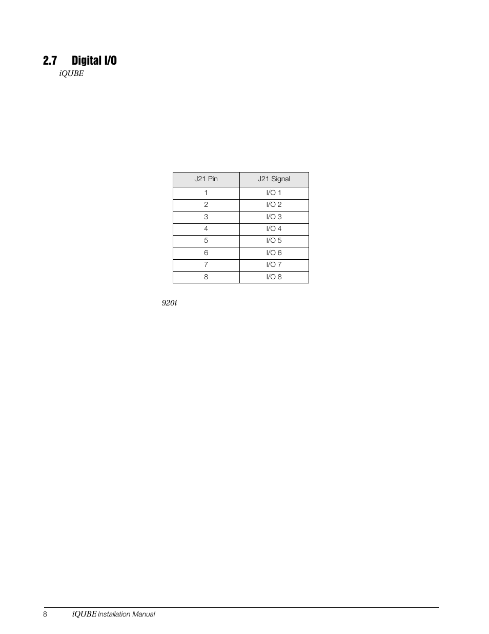 7 digital i/o | Rice Lake Digital/Diagnostic - iQube User Manual | Page 11 / 54