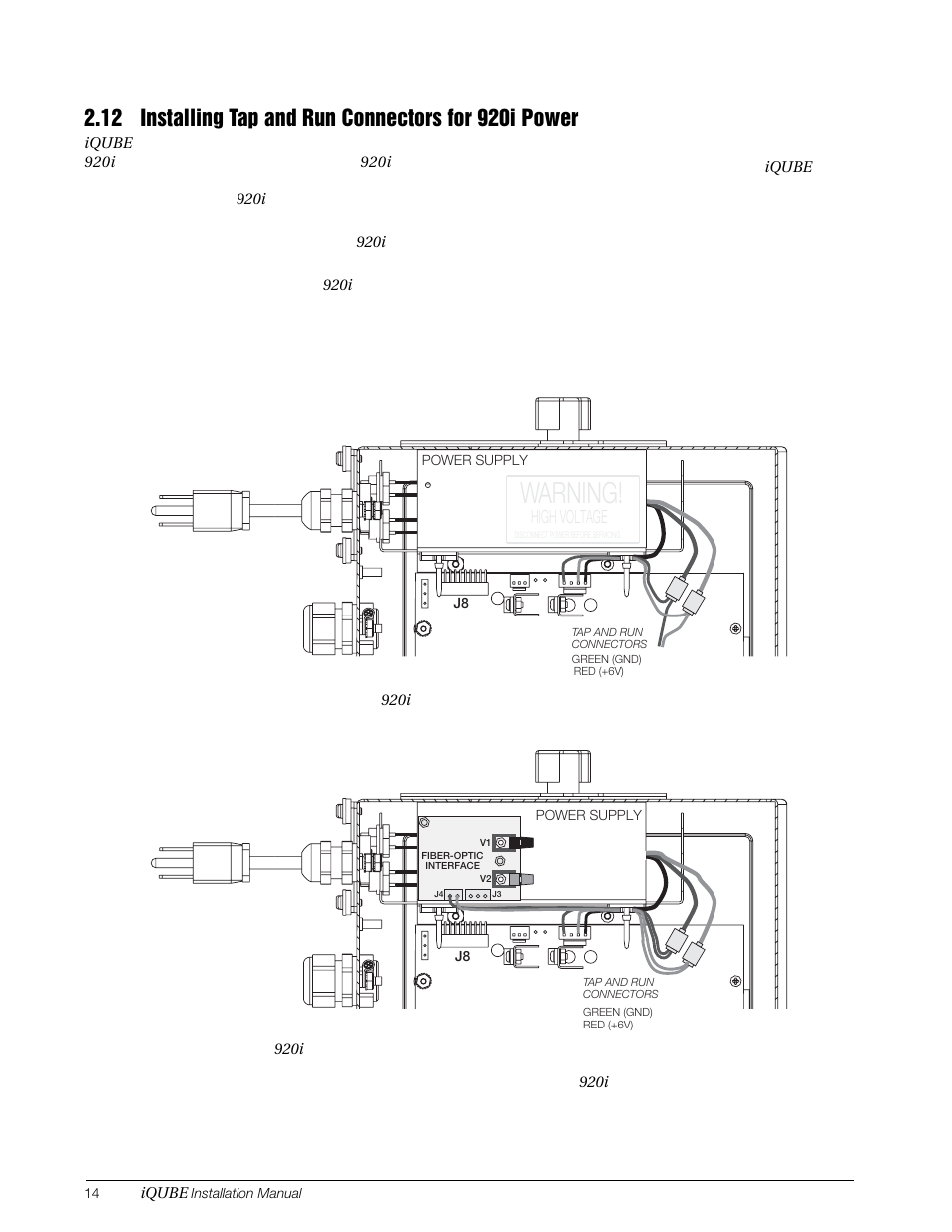 Section 2.12 on, Warning | Rice Lake Digital/Diagnostic - iQube User Manual | Page 17 / 54