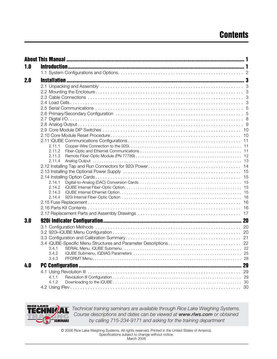 Rice Lake Digital/Diagnostic - iQube User Manual | Page 2 / 54