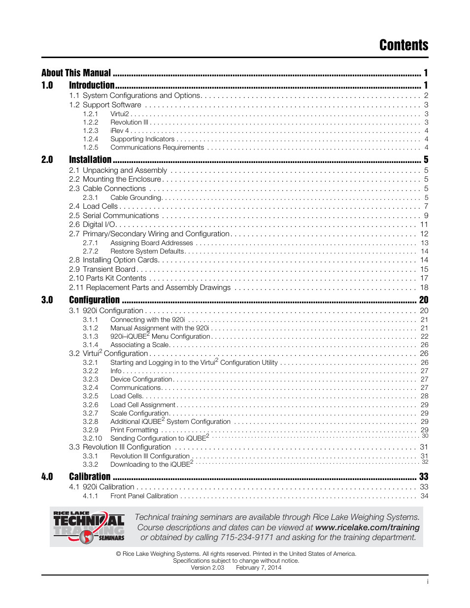 Rice Lake iQUBE2 Digital Diagnostic Junction Box User Manual | Page 3 / 72