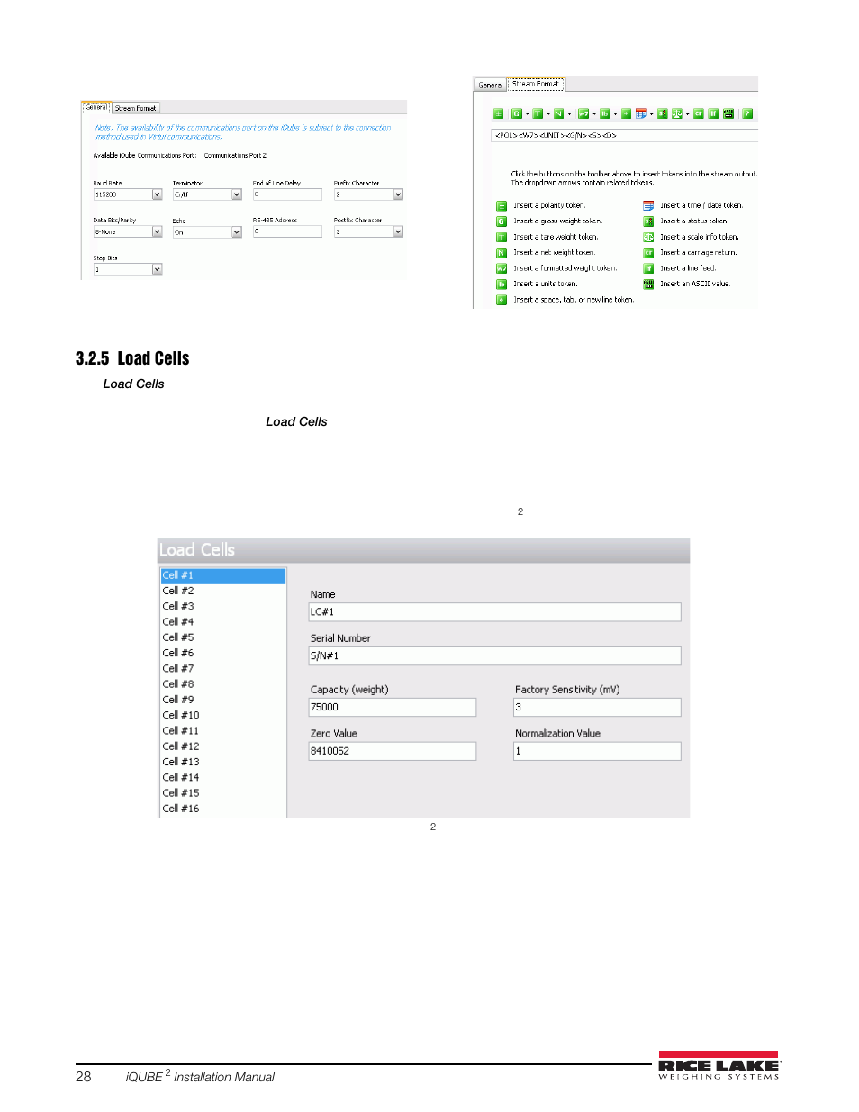 5 load cells, Load cells | Rice Lake iQUBE2 Digital Diagnostic Junction Box User Manual | Page 32 / 72