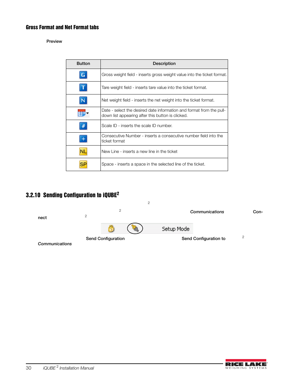 10 sending configuration to iqube2, Sending configuration to iqube | Rice Lake iQUBE2 Digital Diagnostic Junction Box User Manual | Page 34 / 72