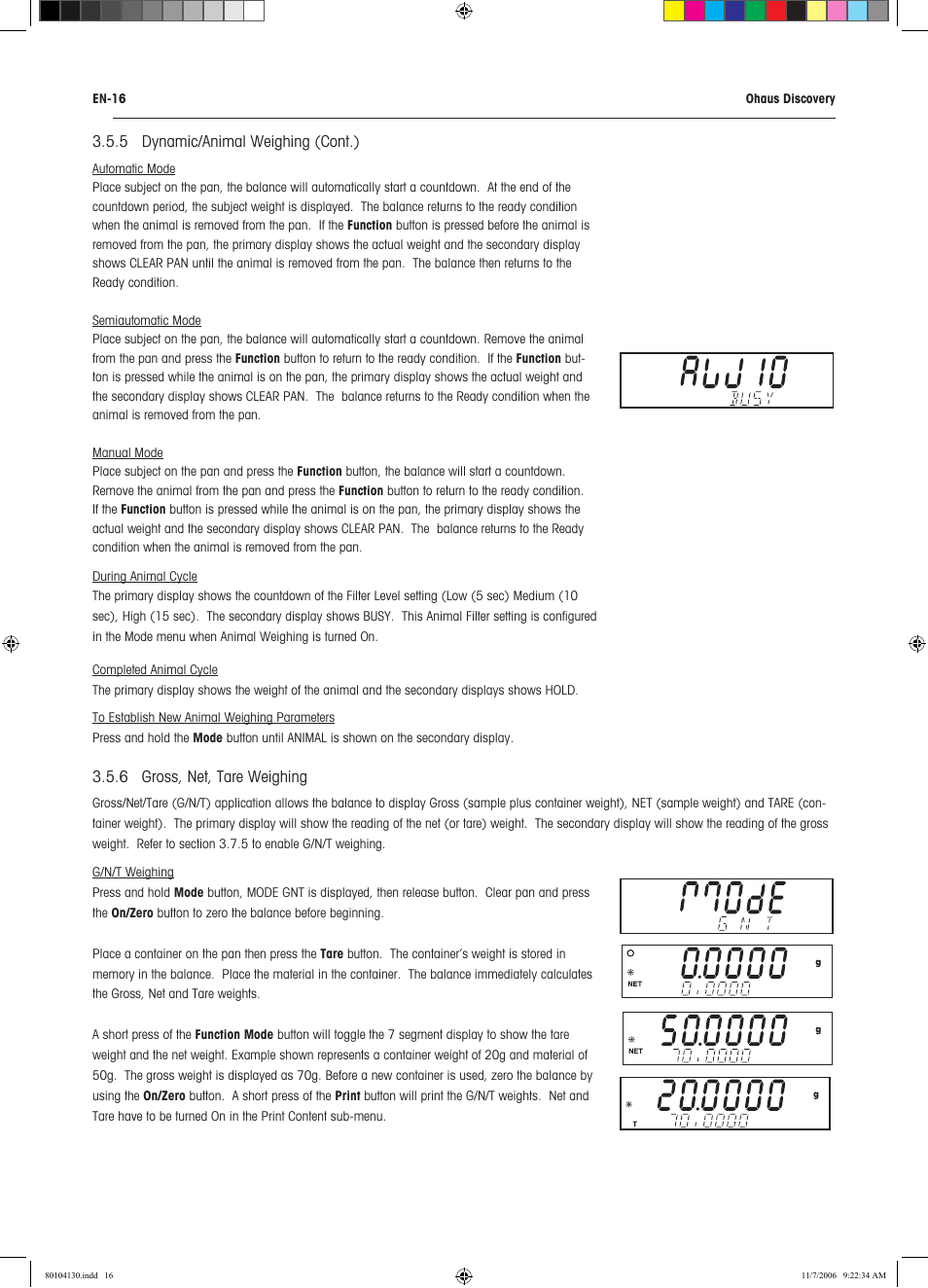 Rice Lake Discovery Series Semi-Micro and Analytical, Ohaus User Manual | Page 20 / 52