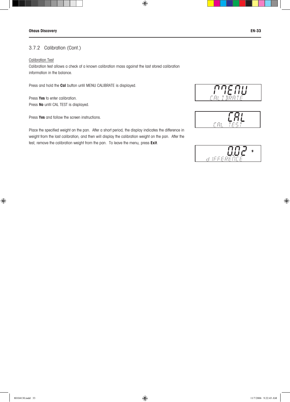 Rice Lake Discovery Series Semi-Micro and Analytical, Ohaus User Manual | Page 37 / 52