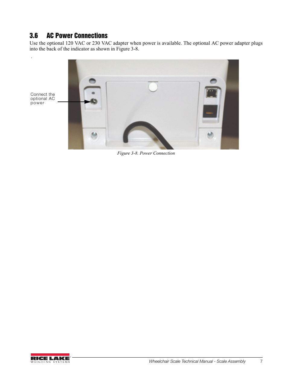 6 ac power connections | Rice Lake Dual Ramp Wheelchair Scale (350-10-3) - RL350-10 Technical & Operating Instructions User Manual | Page 11 / 34