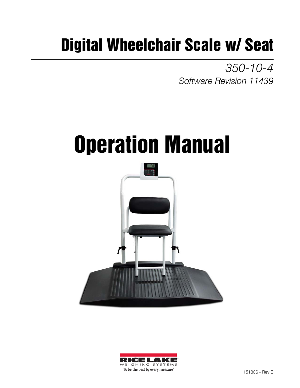 Rice Lake Dual Ramp Wheelchair Platform Scale with Seat (350-10-4) User Manual | 24 pages