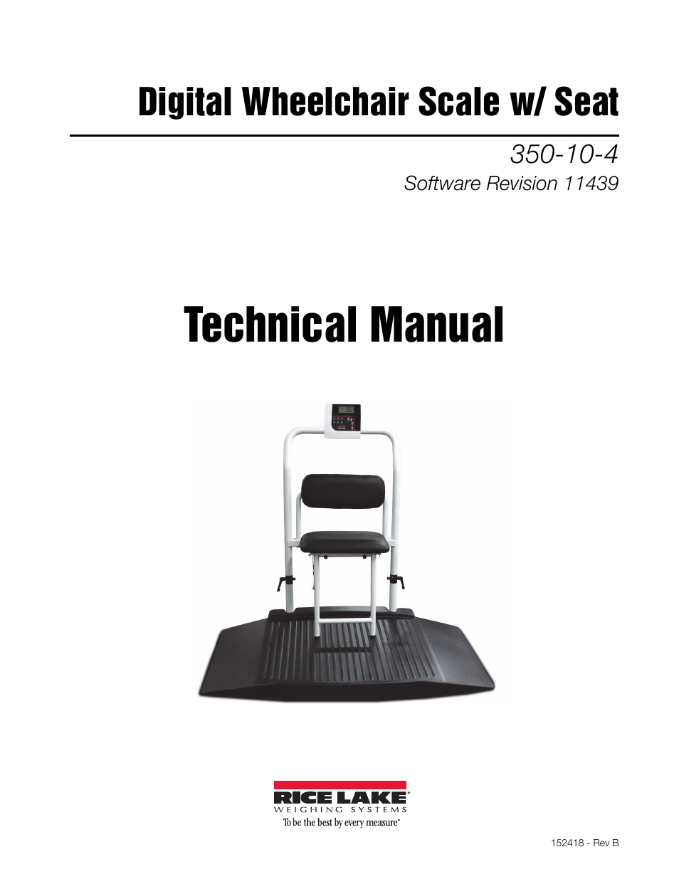 Rice Lake Dual Ramp Wheelchair Platform Scale with Seat (350-10-4) - Rice Lake User Manual | 34 pages