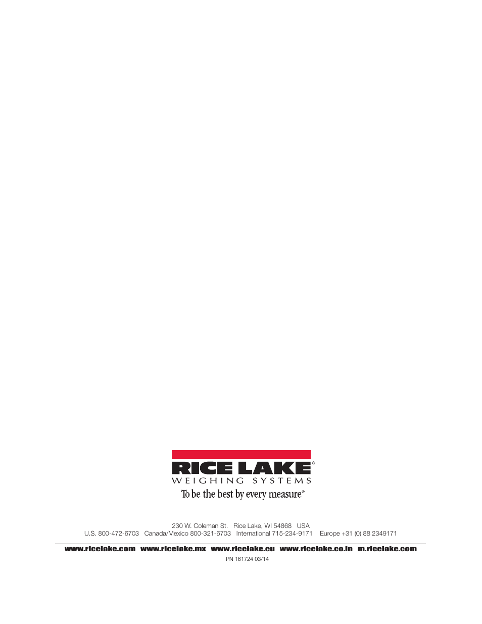 Rice Lake Dual Range Digital Baby Scale (RL-DBS-2) User Manual | Page 14 / 14