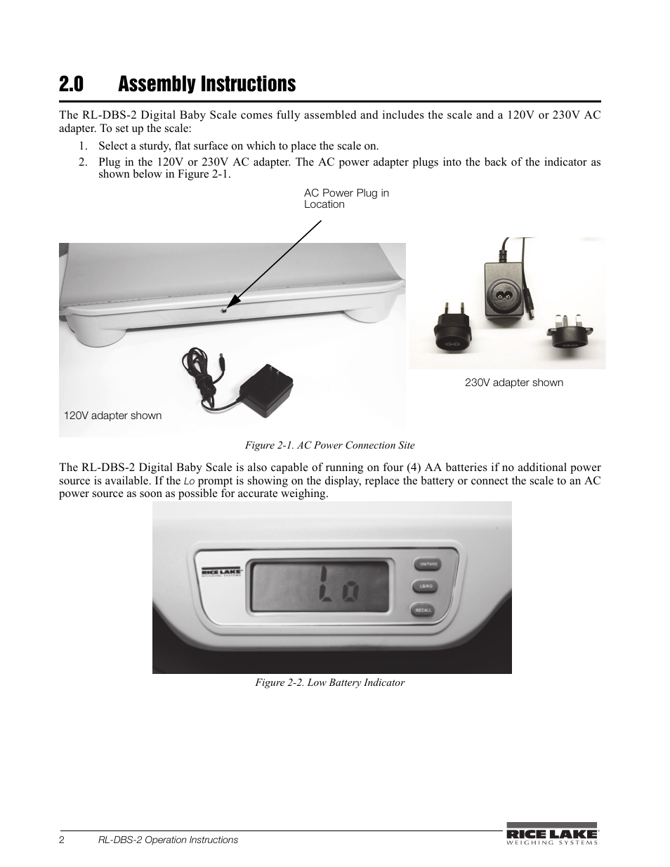 0 assembly instructions | Rice Lake Dual Range Digital Baby Scale (RL-DBS-2) User Manual | Page 6 / 14