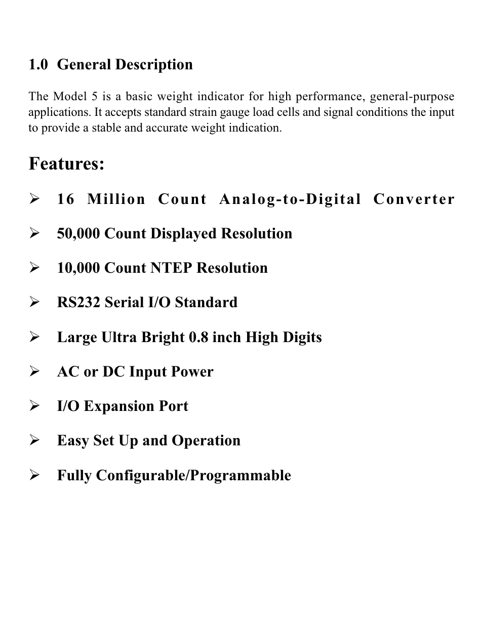 Features | Rice Lake DWM-IV Digital Weighmeter Model 5 User Manual | Page 4 / 30