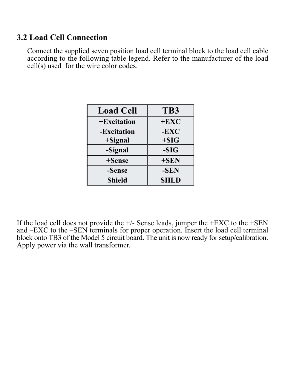 Load cell tb3 | Rice Lake DWM-IV Digital Weighmeter Model 5 User Manual | Page 8 / 30