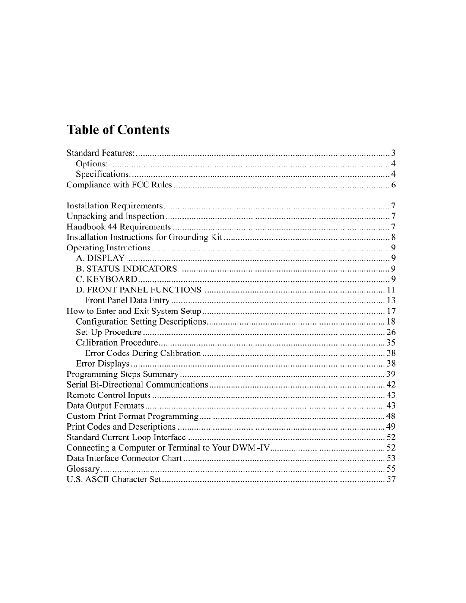 Rice Lake DWM-IV Weighmeter Standard Operators Manual User Manual | Page 3 / 62