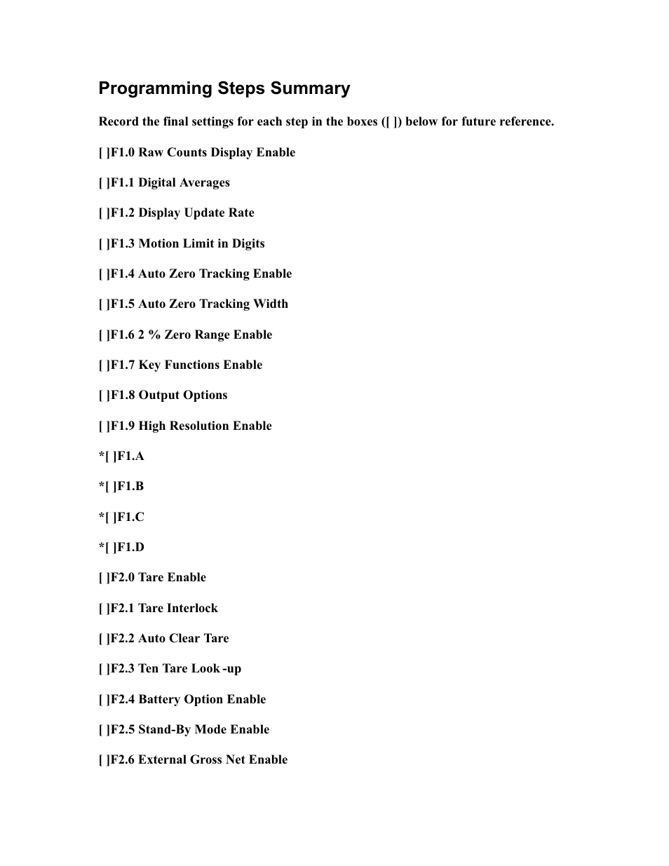 Programming steps summary | Rice Lake DWM-IV Weighmeter Standard Operators Manual User Manual | Page 41 / 62