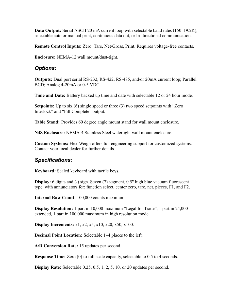 Rice Lake DWM-IV Weighmeter Standard Operators Manual User Manual | Page 6 / 62