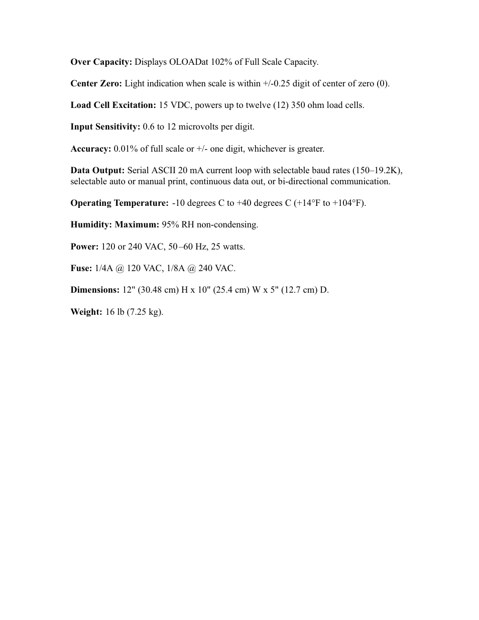 Rice Lake DWM-IV Weighmeter Standard Operators Manual User Manual | Page 7 / 62